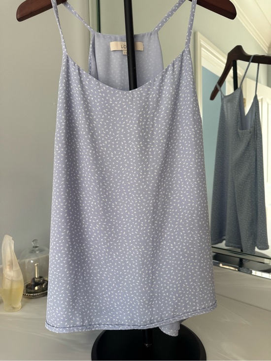 LOFT Tops - LOFT Pale Blue camisoles with White Micro Print